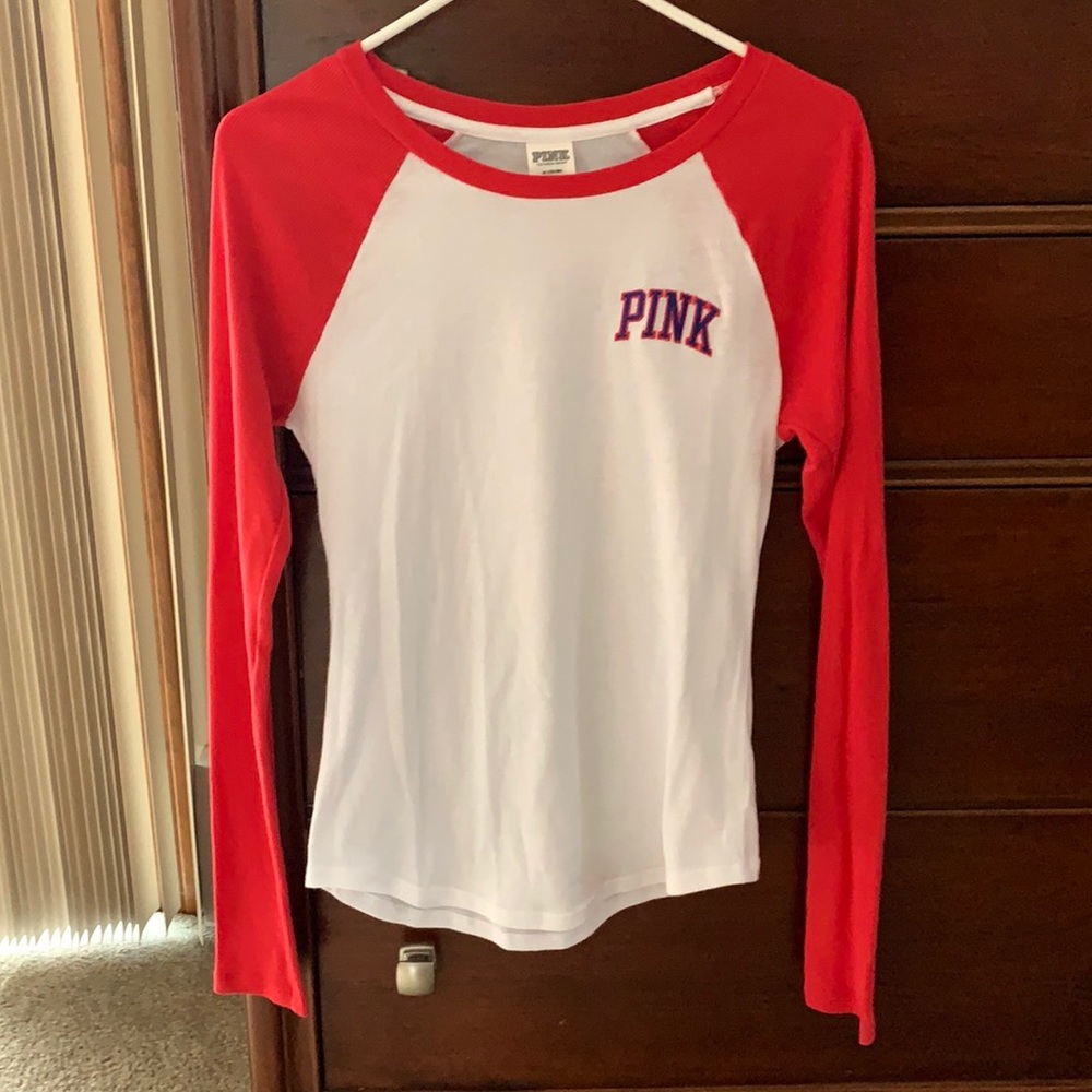 2 for $12. PINK red & white baseball T - Medium.